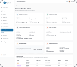Rynt.it tenant overview and account summary view
